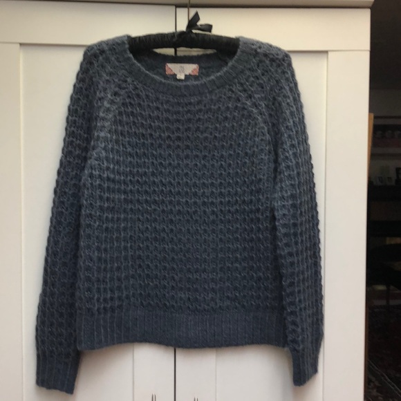 Pink Rose Sweaters - slate blue boxy pullover